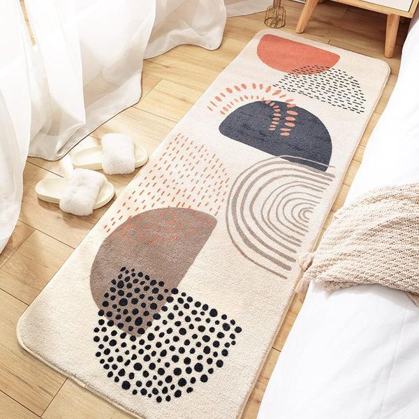 

carpets nordic home bedroom/living room floor carpet strip household bedside berber fleece anti-slip kitchen mat long bathroom rug