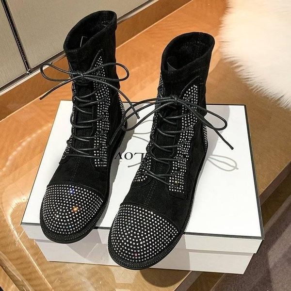 

boots women's 2021 autumn and winter british style fashion ins strap online celebrity korean version of joker, Black