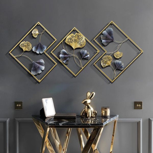 

frames 3 pcs modern wrought iron leaf wall decoration metal frame 3d hanging decor for porch bedroom sofa background