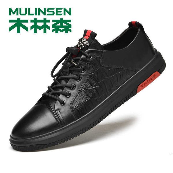 

mullinson's layer cowhide rubber outsole fashion casual breathable leather sho men's