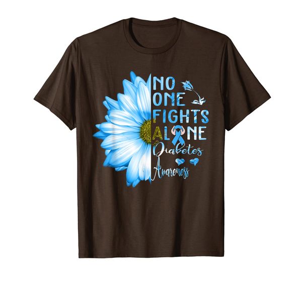 

in this family no one fights alone funny diabetes awareness t-shirt, White;black