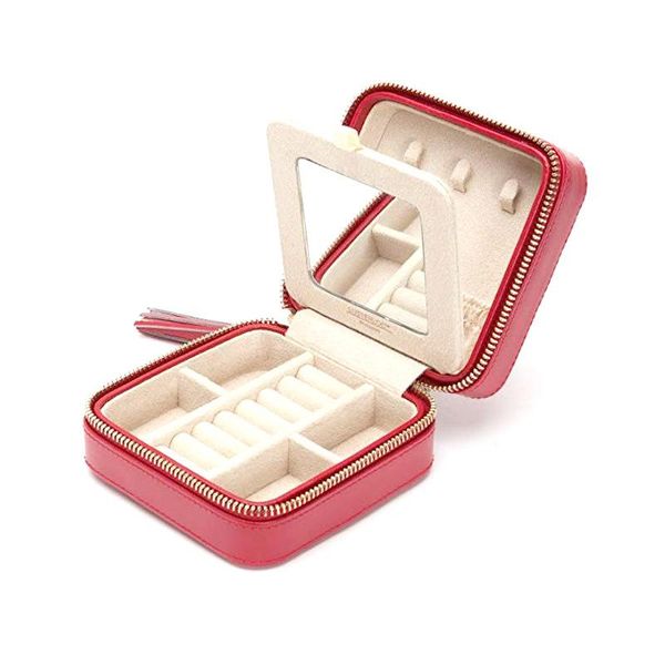 

storage bags small square jewelry box travel leather portable