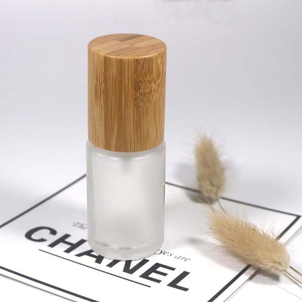 

storage bottles & jars 30ml forsted glass bottle with bamboo cover, cosmestics container spray lotion pump