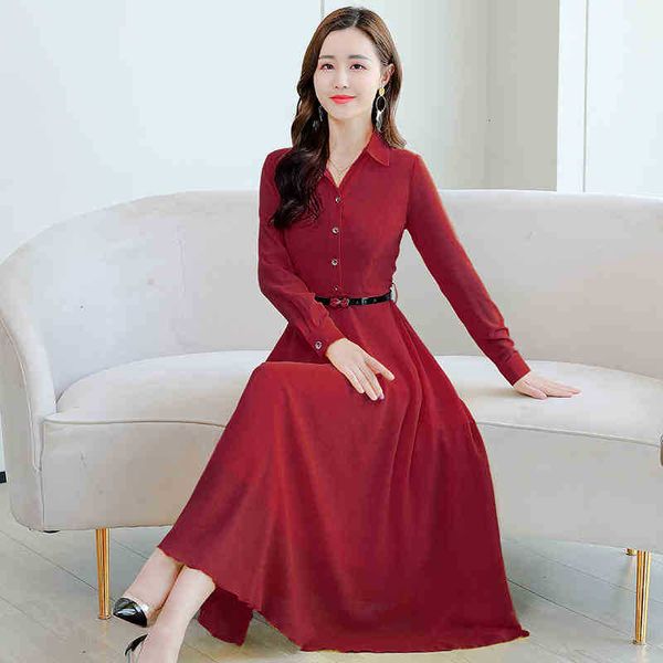 

women's blouses & shirts autumn solid chiffon office ladies dresses korean vintage 3xl plus size slim elegant beach long 7s1i, White