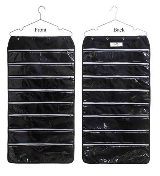 

storage boxes & bins taotec hanging jewelry organizer 56 pockets with zipperers double sided space saving bag