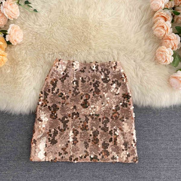 

skirt bling sequined women high waist a-line mini autumn spring skirts, White