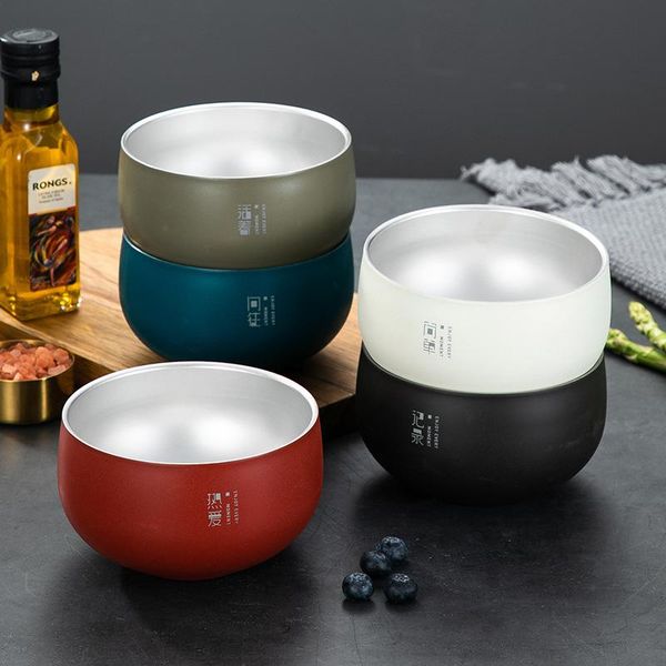 

1pc creative stainless steel japanese ramen bowl portable heat insulated instant noodle soup container kitchen tableware bowls