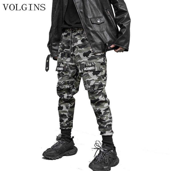 Streetwear Nova Camuflagem Casual Camo Calças Homens Hip-Hop Elástico Moda Moldura Homem Calças Táticas Masculino Pantalones Hombre Y0927