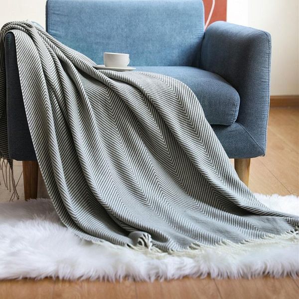 

yingya nordic knitted throw thread sofa blanket bed travel tv nap tassel blankets soft towel el home decor