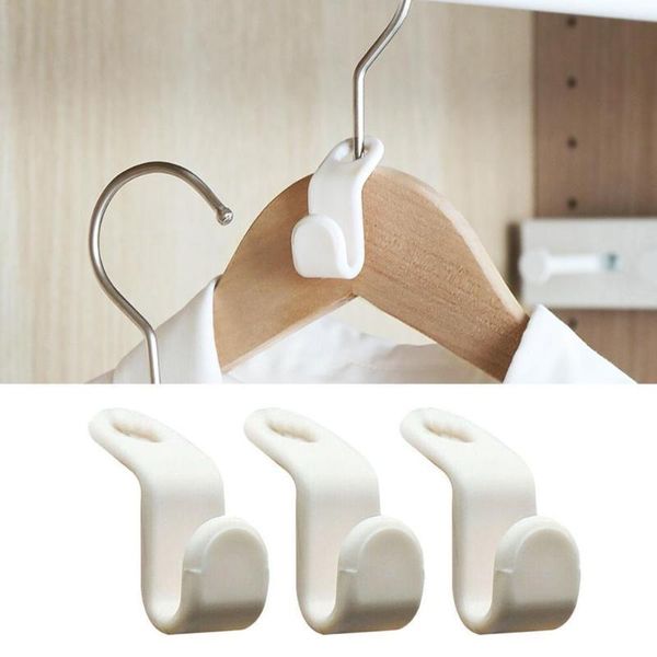 

6pcs hook plastic closet stack hanger rack multi-function organizer storage space-saving coatbedroom wardrobe ha c4j8 hooks & rails