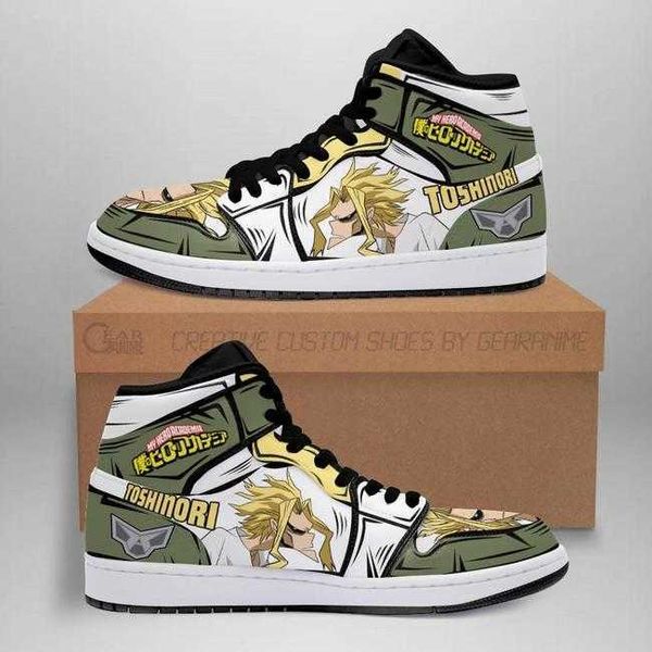 

toshinori yagi sneakers custom my hero academia anime shoes mn05 high basketball shoes non slip