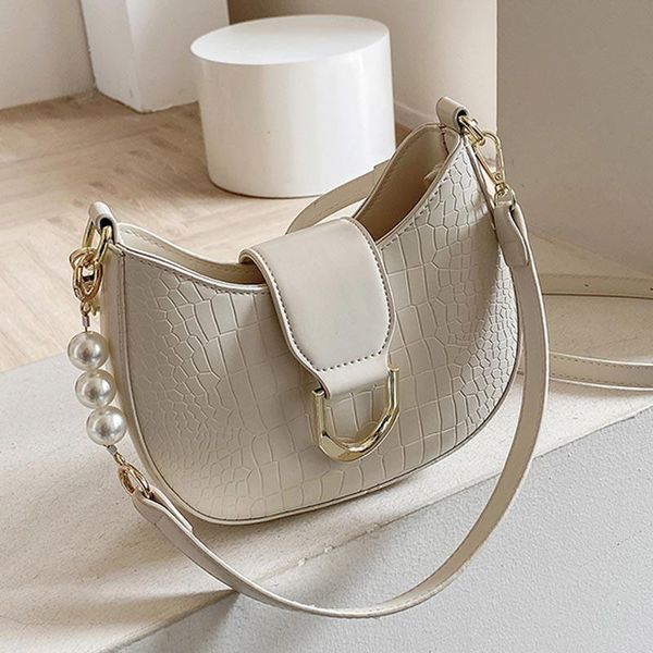 

evening bags small stone pattern solid color saddle for women 2021 summer design female luxury shoulder handbags