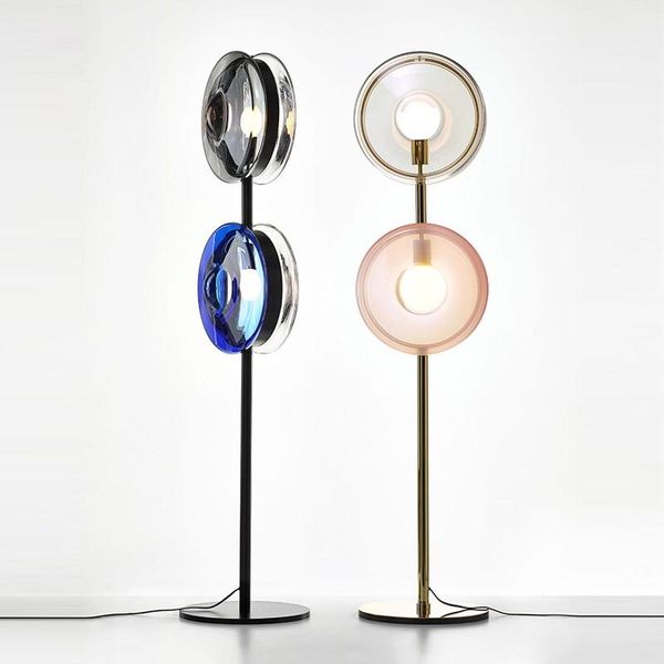

floor lamps nordic post-modern living room light designer creative study bedroom sofa el double-headed metal glass lamp