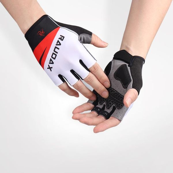 

cycling gloves raudax mens women's mtb road reflective mountain bike half finger bicycle non-slip sports, Black