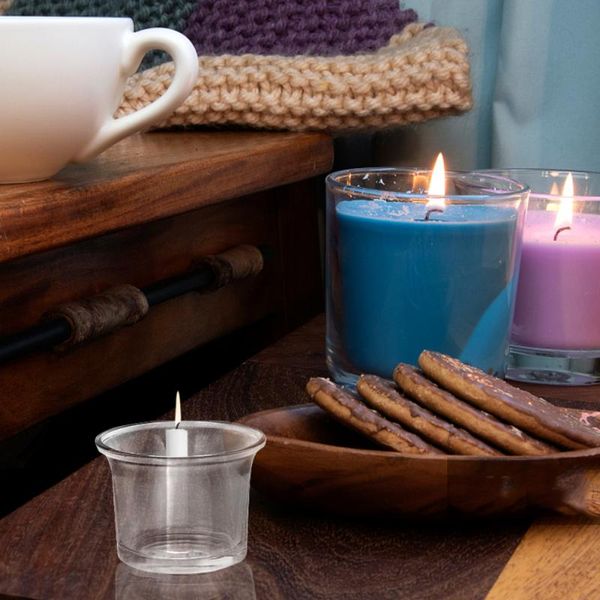 

candle holders 10pcs transparent holder glass containers tea light cup tools