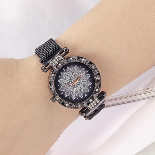 

wristwatches 2021 fashion ladies watch womens flower casual mesh belt analog quartz wrist watches clock gifts relogio feminino, Slivery;brown
