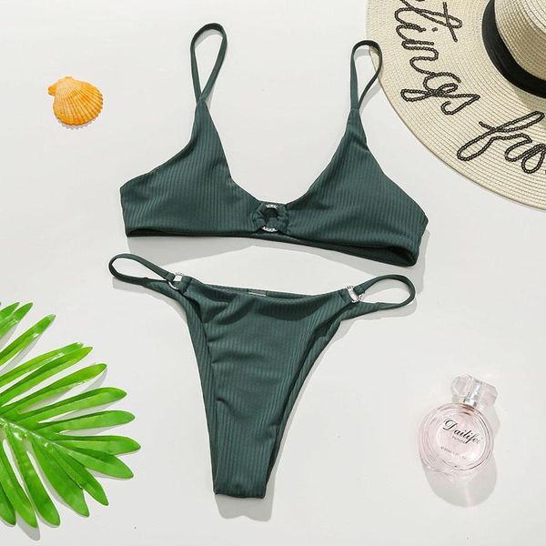 

women's swimwear pure color diamond-studded swimsuit summer fashion split suit ladies bikini beach clothing, White;black