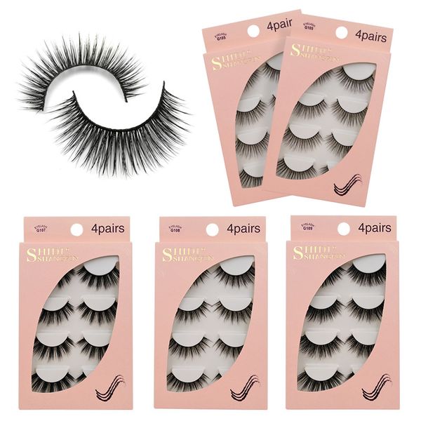 

4 pairs/set 3d mink eyelash soft naturally thick false eyelashes makeup supplies