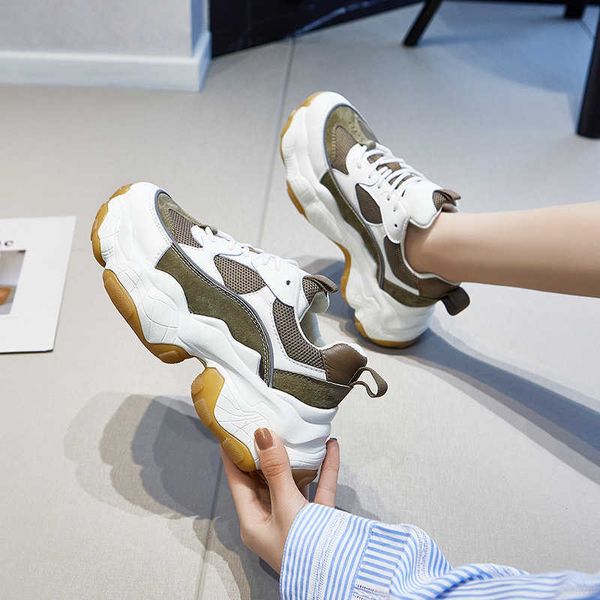 

daddy shoes women's designer 2021 spring thick bottom muffin color matching casual versatile and breathable student sportstraining snea