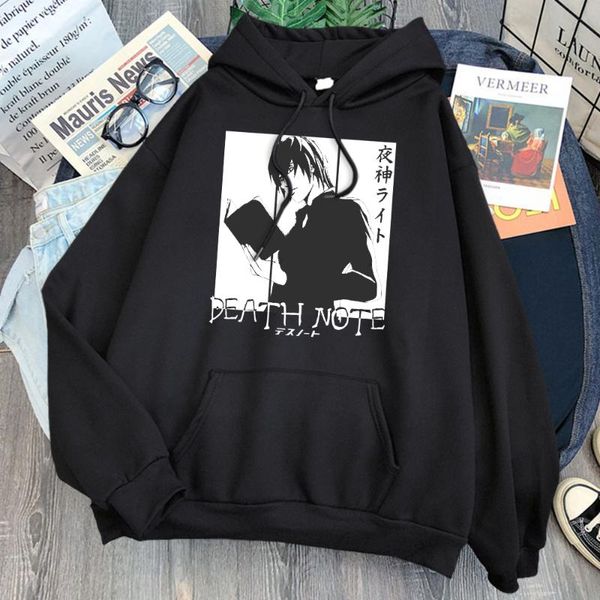 

men's hoodies & sweatshirts bannan fisch druck mann lose anime cartoon langarm sweatshirt mit kapuze herren hip hop streetwear hoody, Black