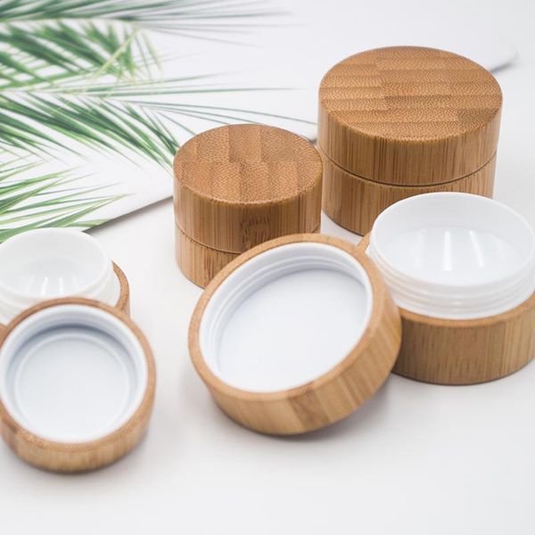 

storage bottles & jars environmental protection bamboo wood plastic pp face cream bottle cosmetic natural cap essence container