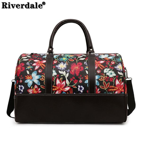 

duffel bags 2021 leather women travel handbags fashion portable hand fitness floral bag waterproof weekend for lady