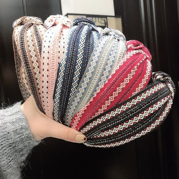 

hair accessories wide side ethnic style headband for women fashion headwear multi purpose fabric knotting hoop nice gifts