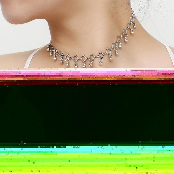 

gold silver vintage alloy hollow geometric water drop multi pendant necklace clavicular chain fashion elegant party club jewelry chokers, Golden;silver