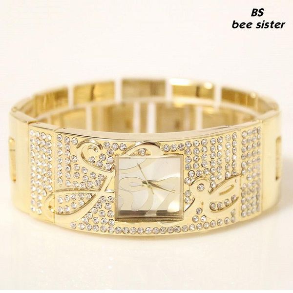 

wristwatches gold ladies water resistant 30bar woman's diamond quartz watches female feminine bracelet watch, Slivery;brown