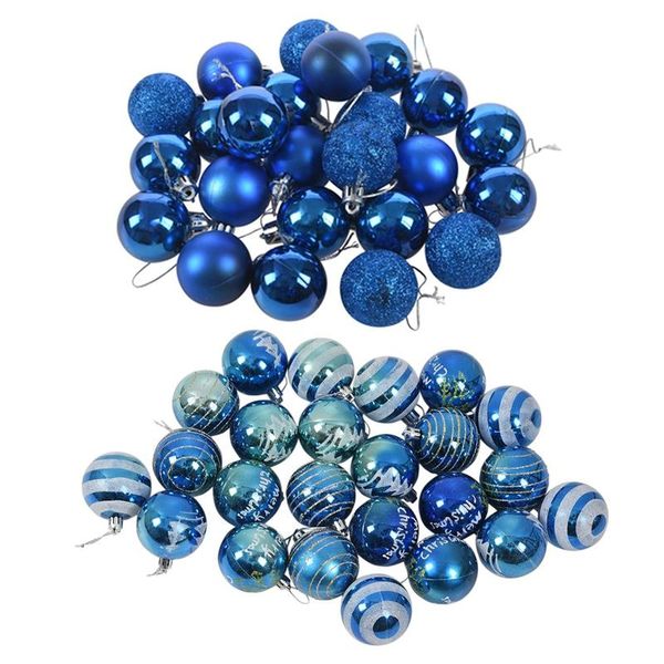 

party decoration 48 pcs christmas ular xmas tree ball stylish blue 4cm & 6cm