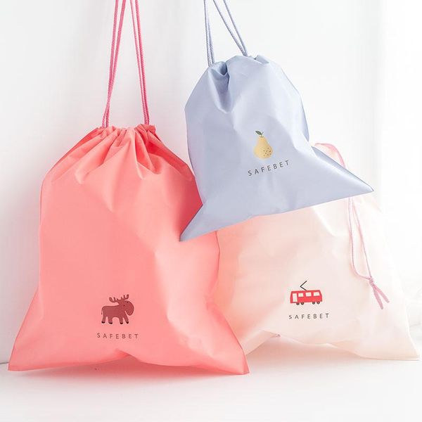 

gift wrap translucence bag cute cartoon pattern buggy travel toiletries duffel nylon waterproof antifouling drawstring
