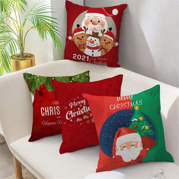 

decorative christmas cushion cover red home decor sofa pillow case seat car throw pillowcase decoration for