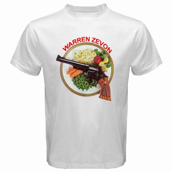 

new warren zevon singer logo men's white t-shirt size s - 3xl, White;black