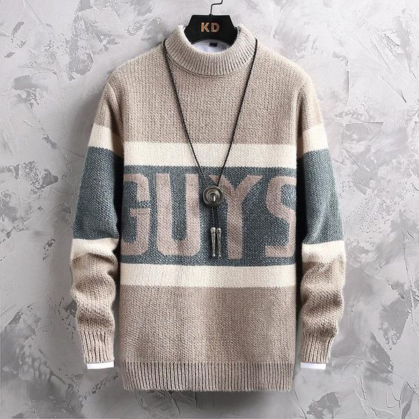 

men's sweaters 2021 autumn and winter oversized sweater fashion letter knitted full sleeve pullover, White;black