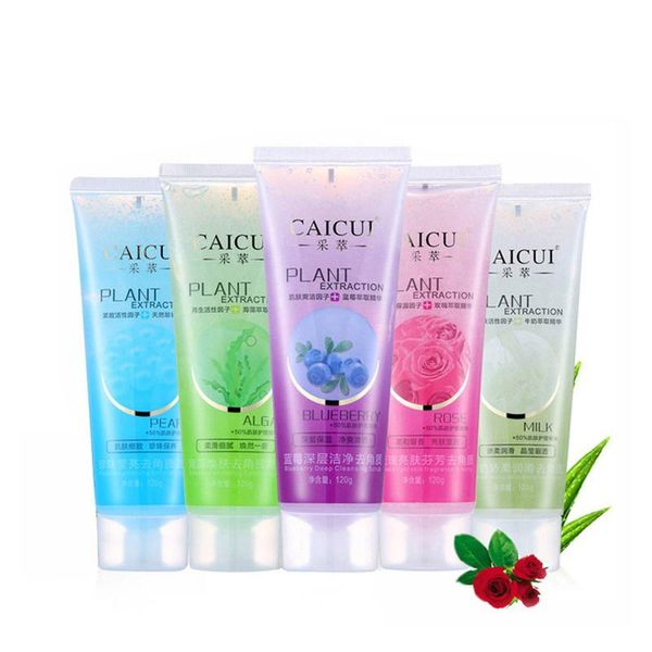 

storage bottles & jars milk blueberry pearl seaweed rose facial exfoliating gel alga face scrub body exfoliation peeling deep clean whitenin