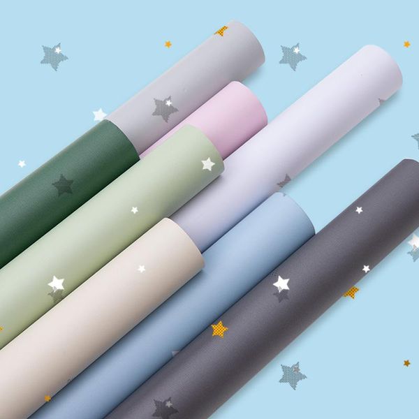 

wallpapers solid color wallpaper for kids room fashion pentagram pattern waterproof, stain resistant and easy to clean 2021.8 arrival