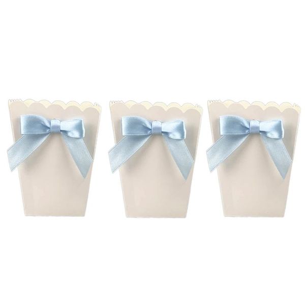 

gift wrap 12pcs bow white popcorn boxes candy snack printing treat box decoration container birthday baby showers wedding party favors