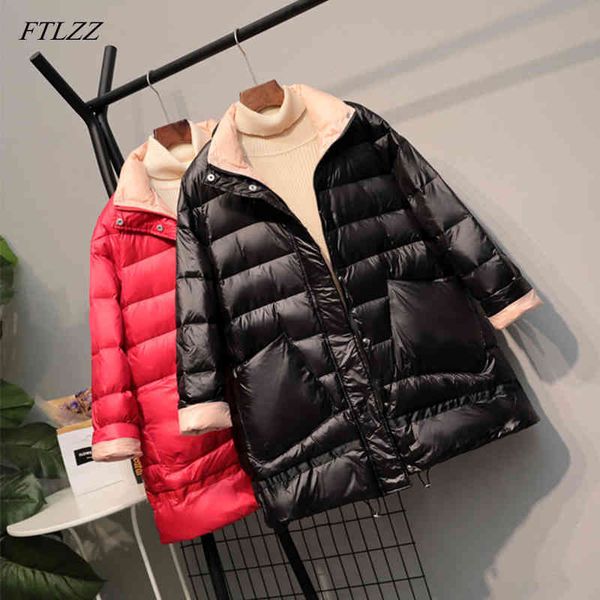 Ultra Light 90% White Duck Down Jacket Winter Winters Loose Coat Parkas Feminino Quente Neve Outwear 210423