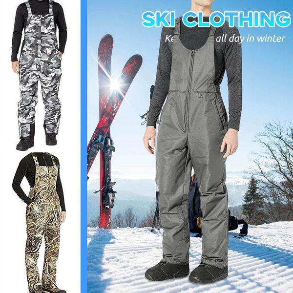 

men's pants ski casual oversize streetwear harajuku suspenders trousers solid color loose, Black