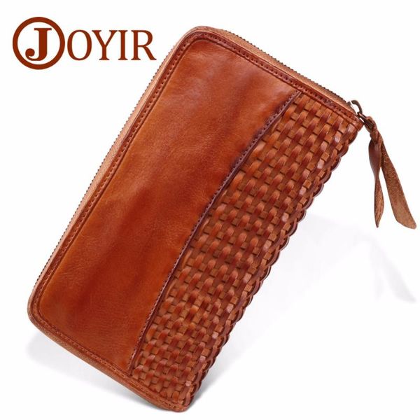 

wallets joyir business mens brand clutch bags luxury cowhide men bag long genuine leather purse, Red;black