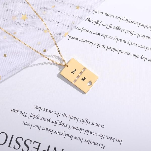 

pendant necklaces to you and my letter necklace expressing love nameplate friends gold stainless steel jewelry gift, Silver