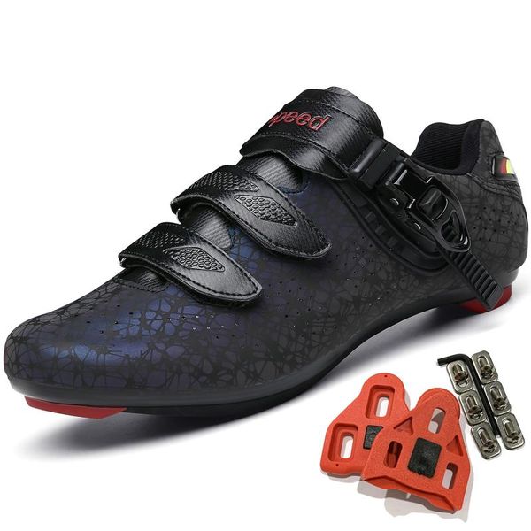 

cycling footwear shoes for men women luminous road riding peloton breathable cleat compatible spd look delta bicycle, Black