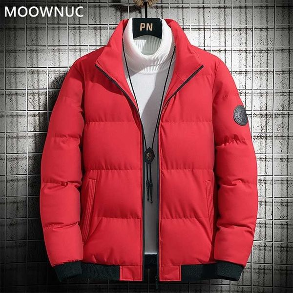 

autumn and winter fashion men's cotton jacket self-cultivation outdoor leisure thick warm down 211119, Black