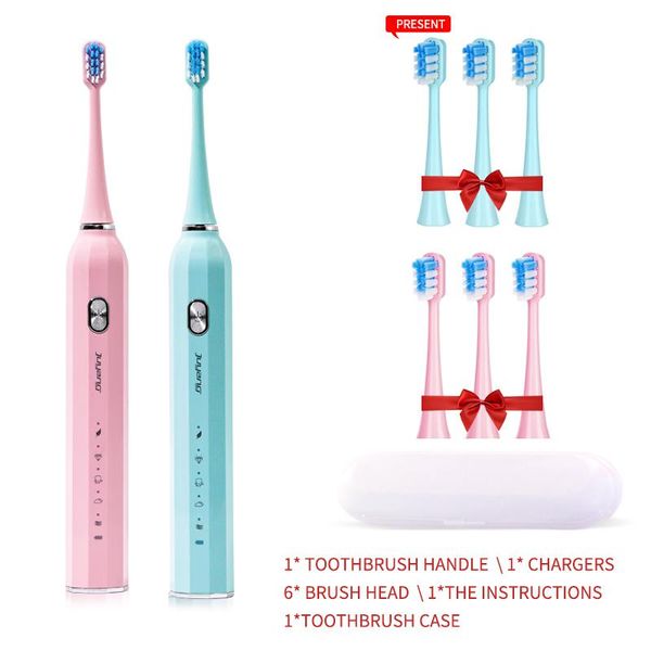 

smart electric toothbrush boyakang sonic rechargeable ipx7 waterproofÂ 5 modes replacement heads