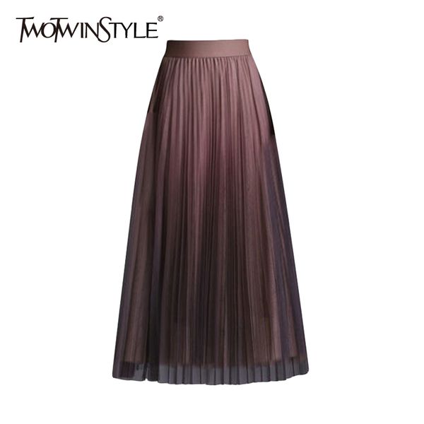 

pleated black spring skirt for women high waist ball gown casual midi skirts female fashion new clothing tide 210428