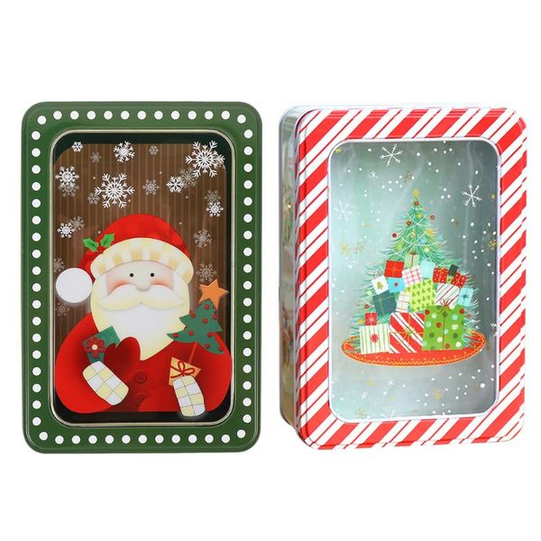 

gift wrap 2pcs tinplate packing boxes xmas themed candy festival