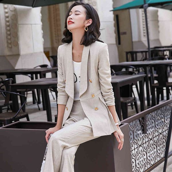 

pant elegant female pantsuit on size 5xl pink apricot plied 2 piece of office fashion set ladies shawl collar job wear blazer, White
