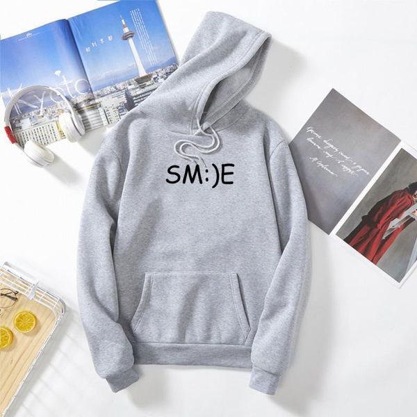 

fashion smile letter hoodies women kpop long sweatshirt bangtan streetwear clothes fall winter gilrs graphic hoodie loose women's & swe, Black