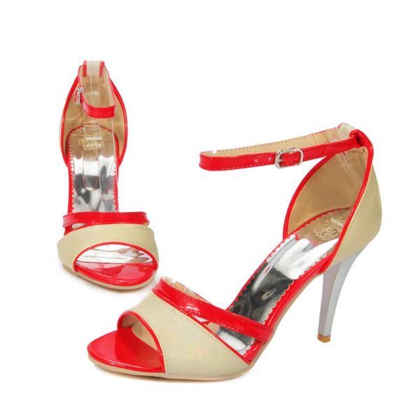 

big size 31-43 fashion women mixed colors heels sandals, Black
