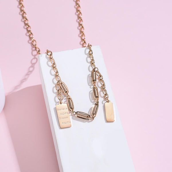

korea simple chain necklace women hip hop neck short splicing clavicle 2021 fashion jewelry design pendant necklaces, Silver